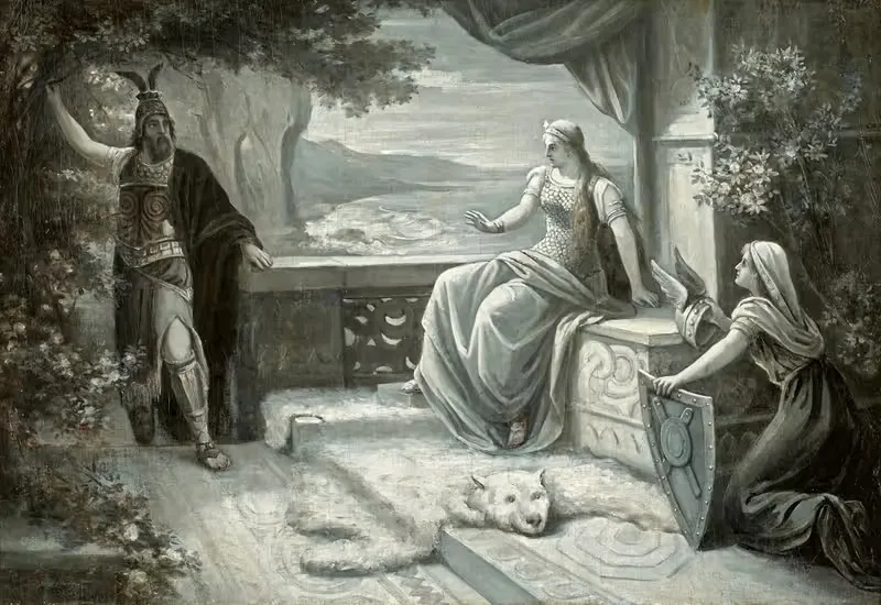 Odin and Frigga by Фердинанд Лике — digital art print download