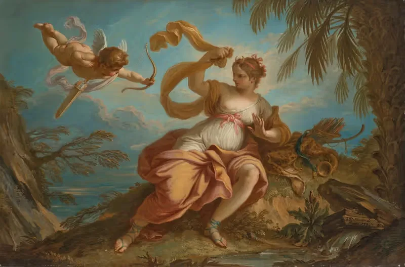 Diane et Cupidon by Jacques Dumont, 1750 — digital art print download