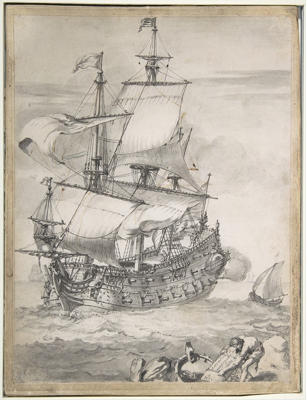 A Frigate at Sea by Pierre Puget — digital art print download