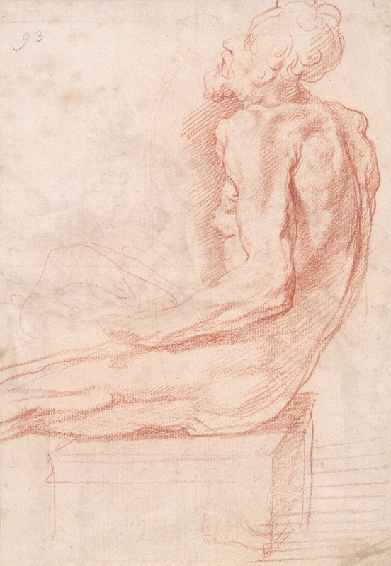 Study of a Seated Old Man by Полидоро да Караваджо — digital art print download