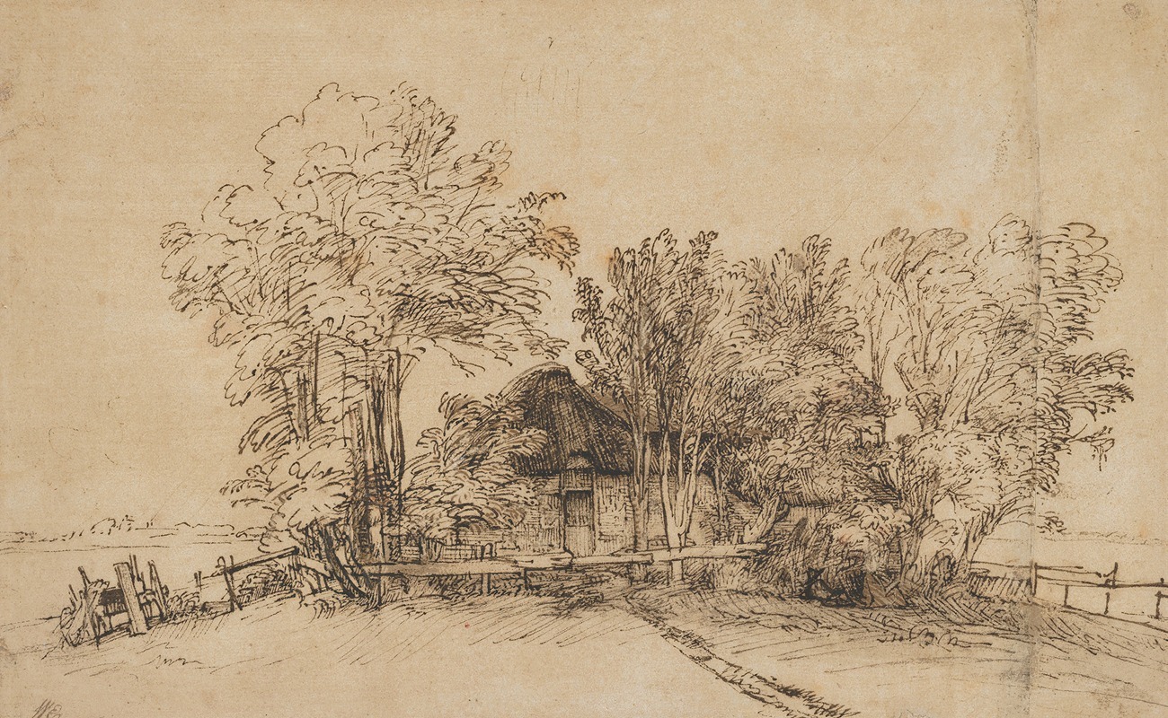 Cottage among Trees by Рембрандт ван Рейн — digital art print download