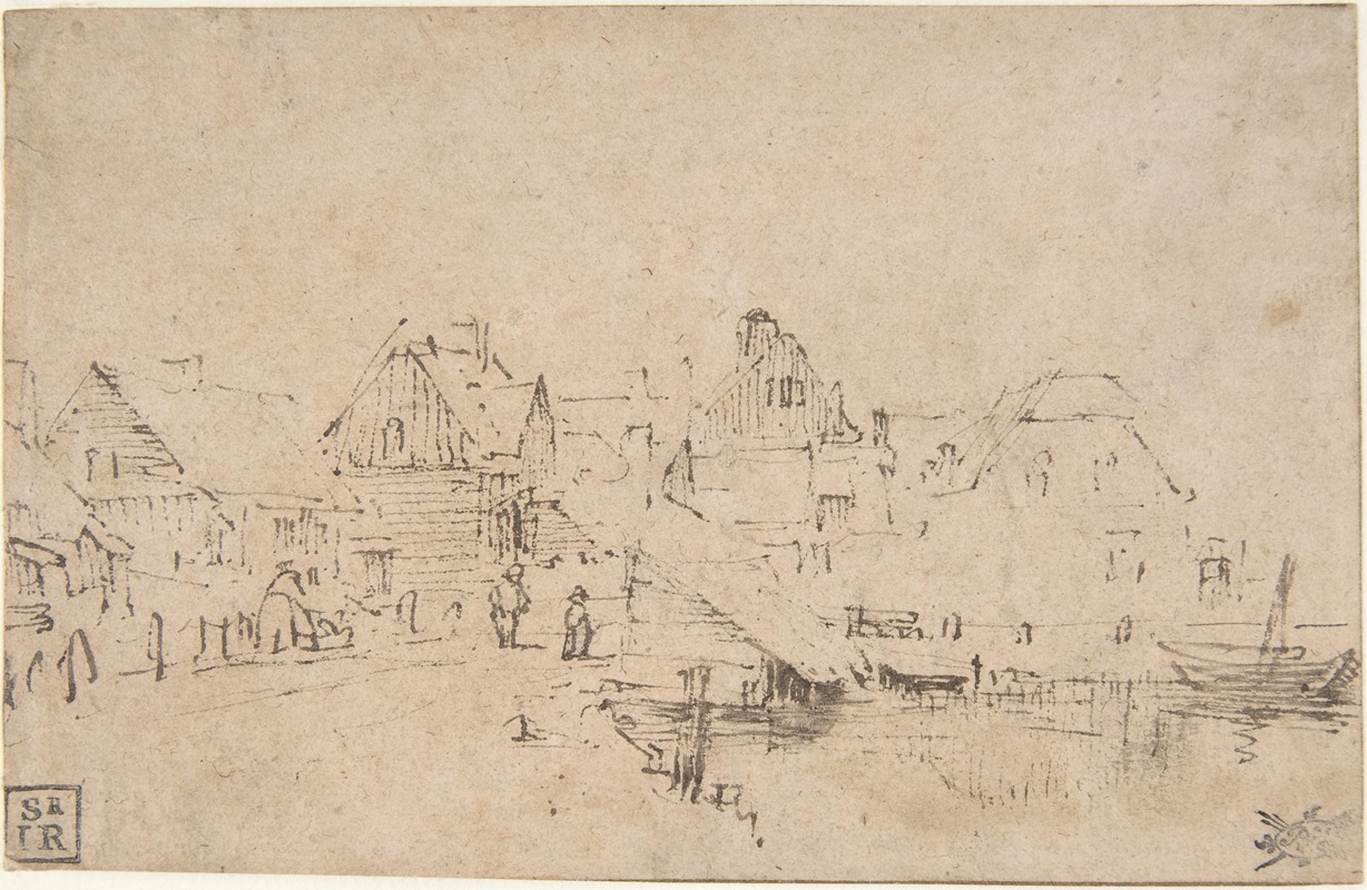 Houses by the Water — Рембрандт ван Рейн