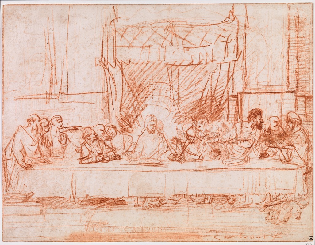 The Last Supper, after Leonardo da Vinci by Рембрандт ван Рейн — digital art print download