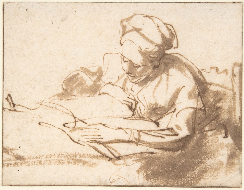 Woman Reading by Рембрандт ван Рейн — digital art print download