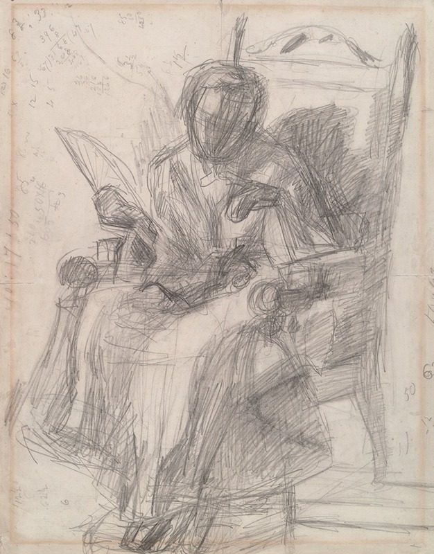 Study for Girl with Cat- – Katherine by Томас Икинс, 1872 — digital art print download