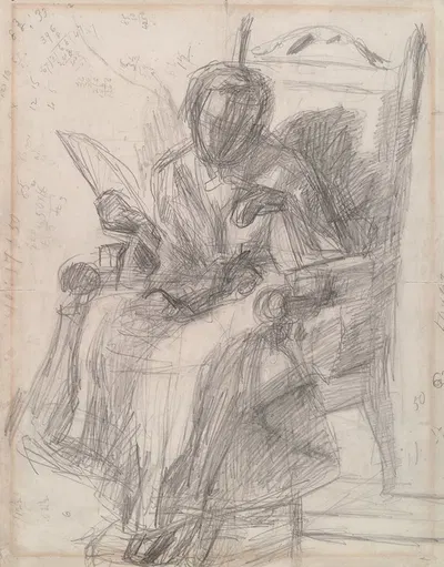 Study for Girl with Cat- – Katherine by Томас Икинс, 1872 — digital art print download