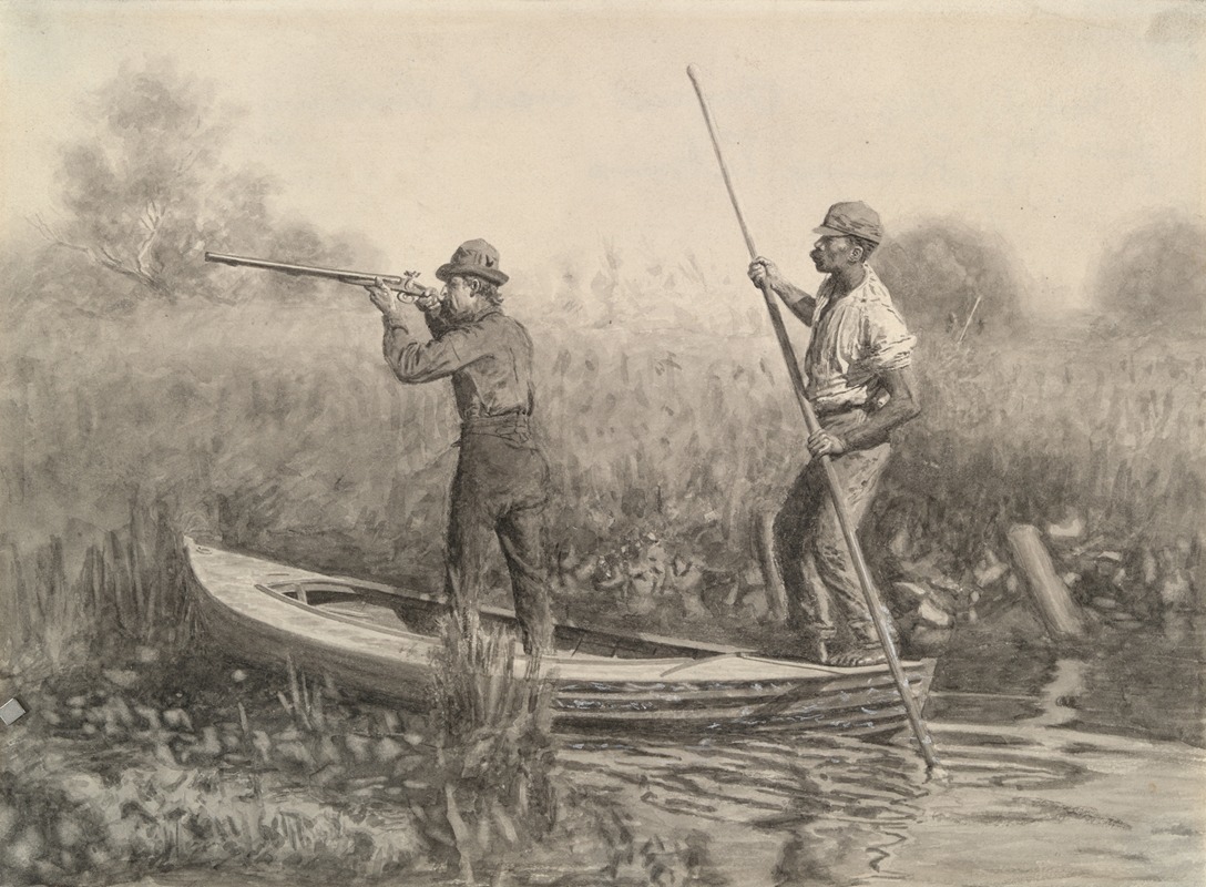 Study for Rail Shooting from a Punt by Томас Икинс — digital art print download