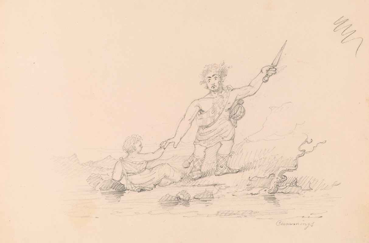 Soldier Rescuing Child by Thomas Seir Cummings — digital art print download