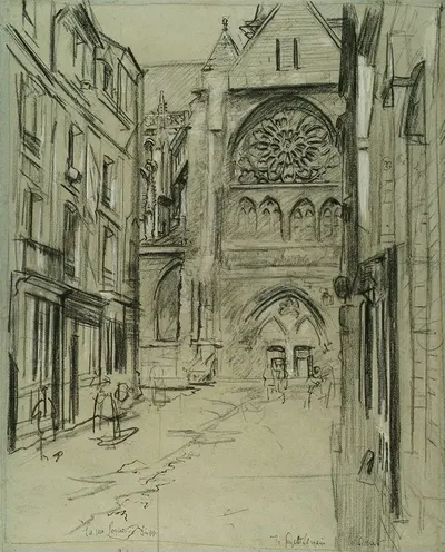 La Rue Pequet, Dieppe, St Jacques by Walter Richard Sickert, 1895-1905 — digital art print download