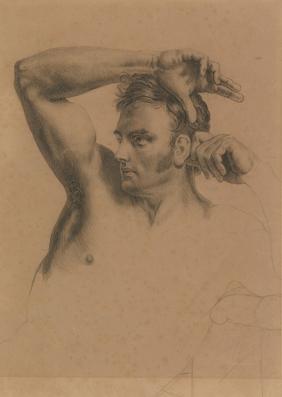 Half-Length Male Nude by Уильям Этти — digital art print download