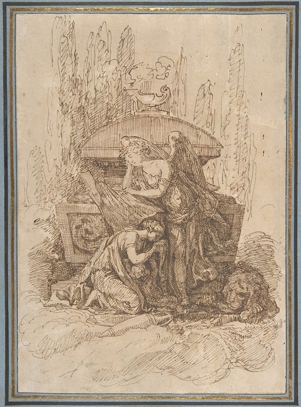 Landscape with a Memorial Scene by Workshop of Ennemond Alexandre Petitot — digital art print download