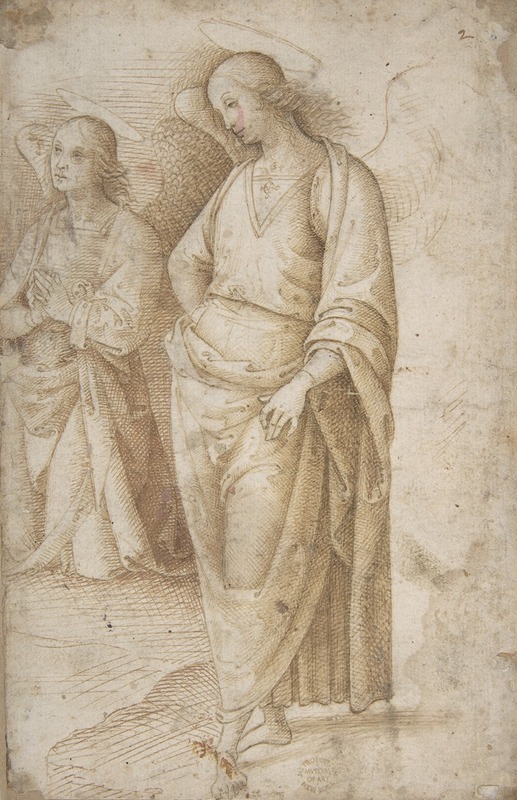 Two Figures of Angels Standing by Follower of Pietro Perugino, 1490–1505 — digital art print download