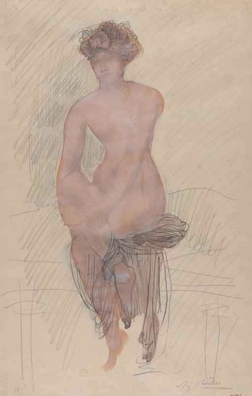 Seated female nude by Огюст Роден, 1900–1910 — digital art print download