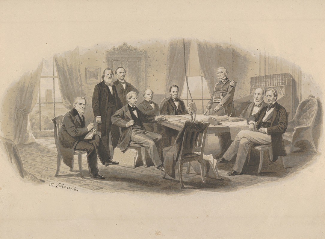 President Lincoln and His Cabinet — Christian Schussele