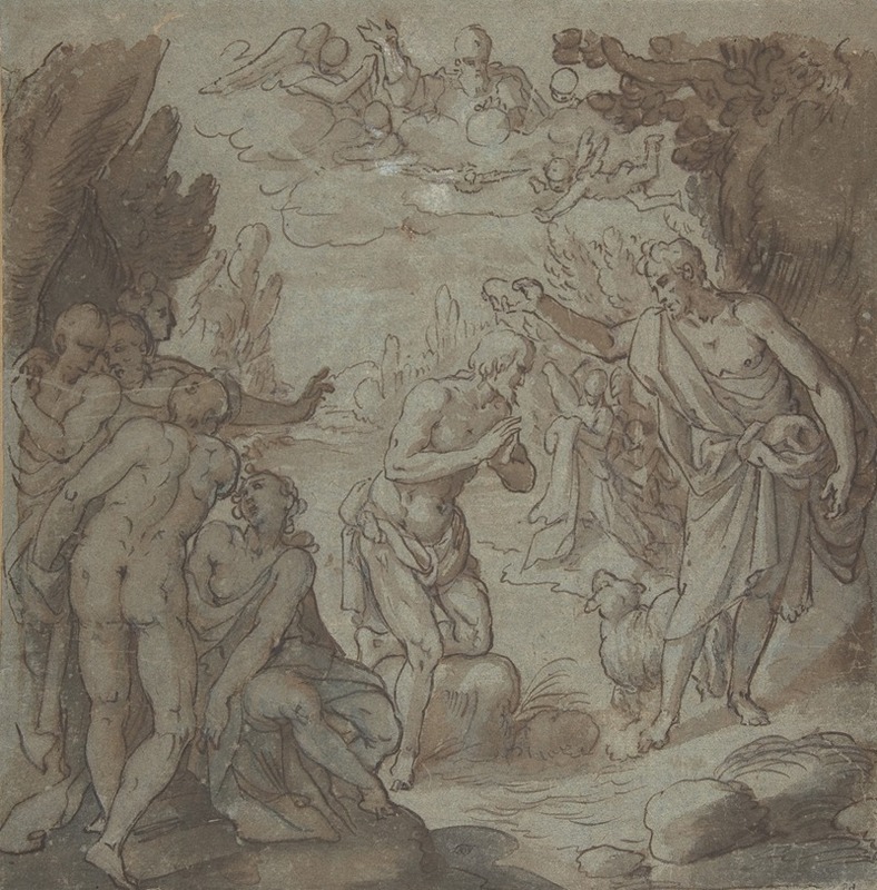 Baptism of Christ by Circle of Hans Rottenhammer — digital art print download