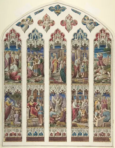 Design for Old Testament Window by Dante Gabriel Rossetti — digital art print download