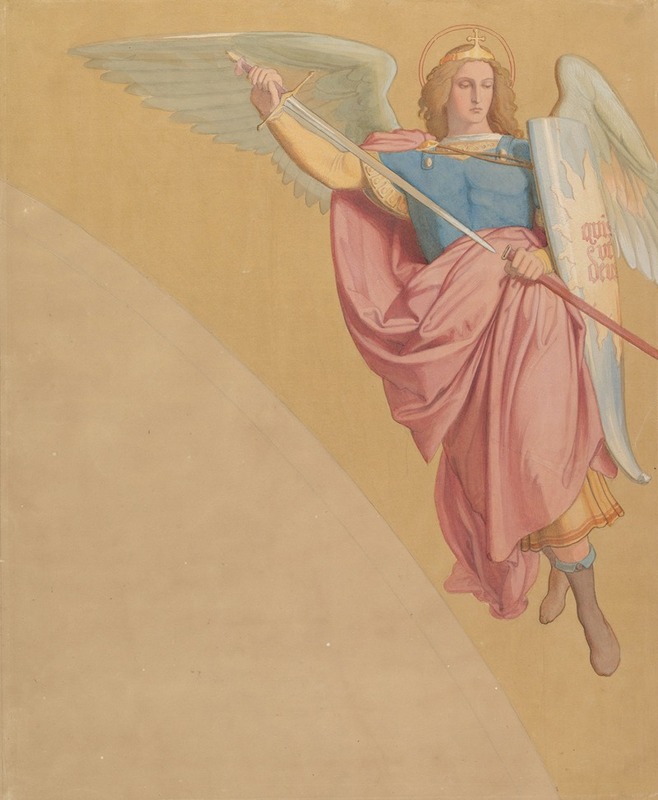 Archangel Drawing a Sword by Эдуард фон Штайнле — digital art print download