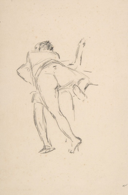 Study of two figures, one lunging at the other — Félicien Rops