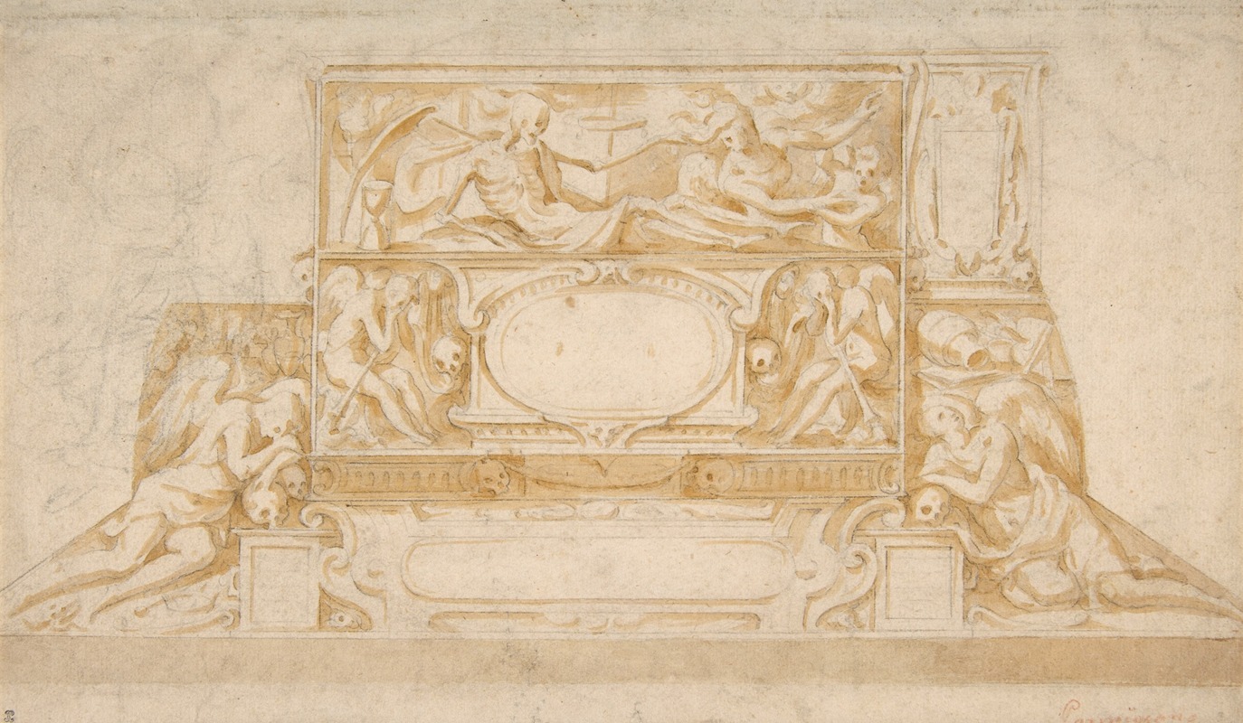 Design for a Funerary Monument by Francesco de' Rossi — digital art print download