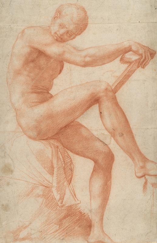 Seated Male Nude — Francesco de' Rossi