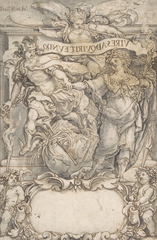 Design for a Frontispiece; Mercury and Fame by Francisco Rizi, 1650 — digital art print download