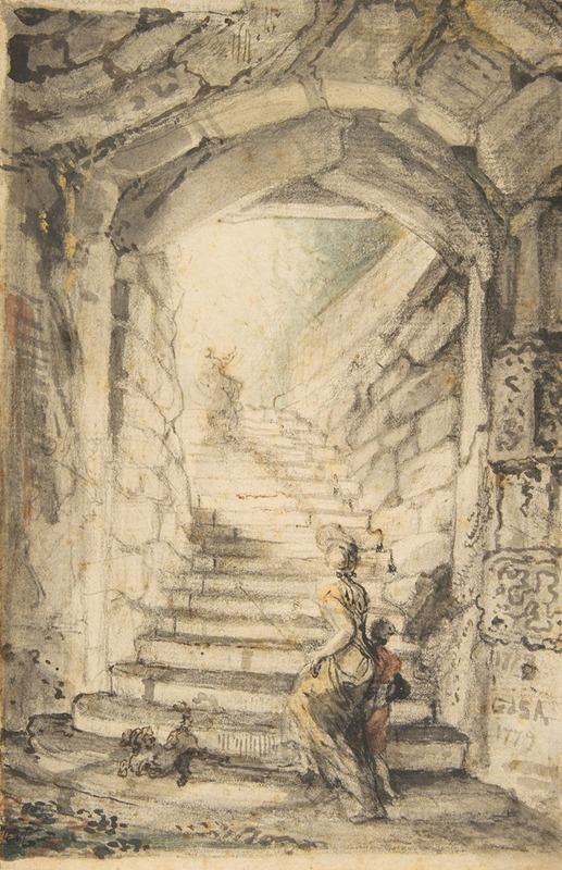 L'Escalier (The Curving Stair) by Габриэль де Сент-Обен — digital art print download