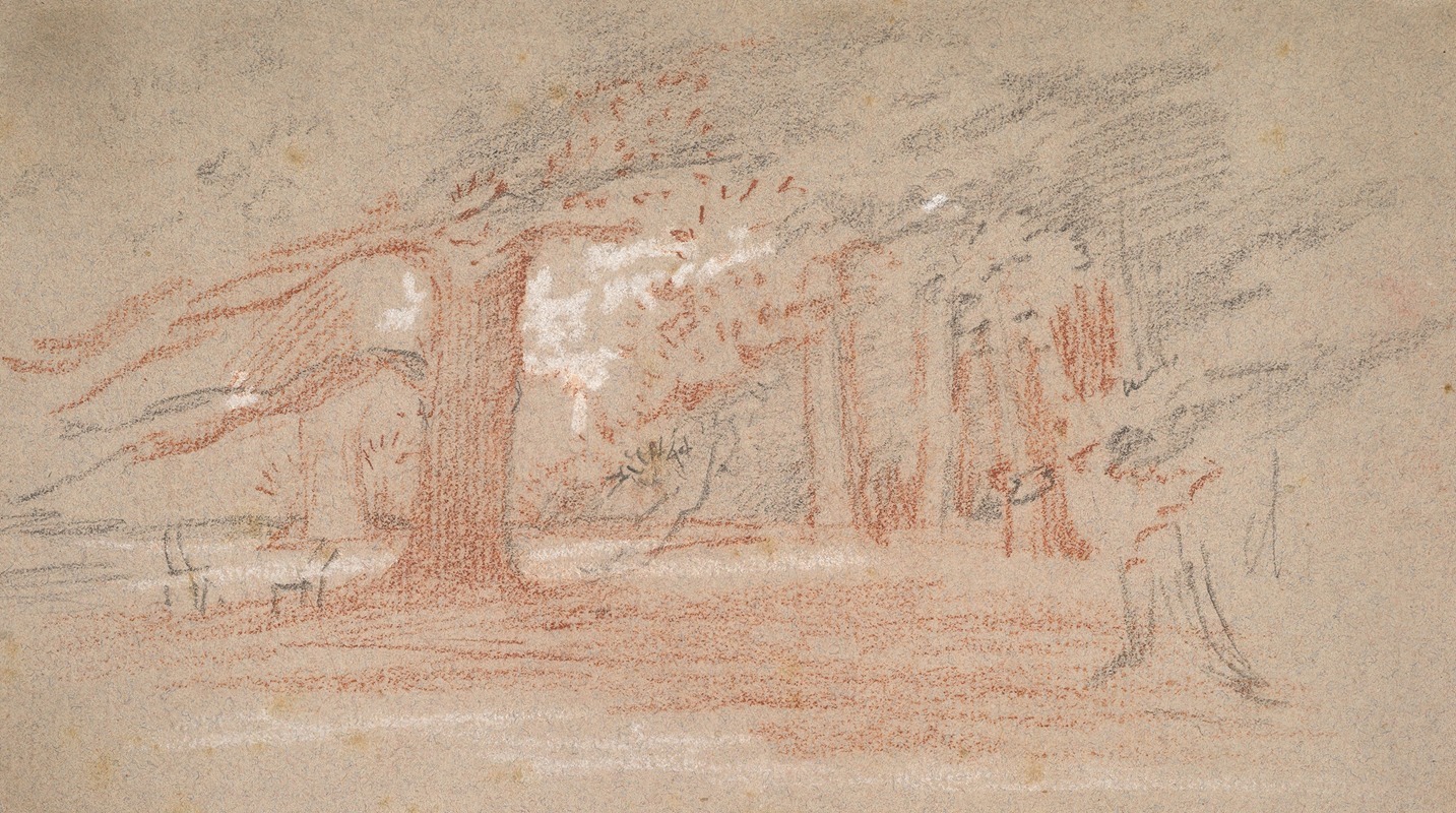 Cedar Trees in a Park by George Richmond — digital art print download