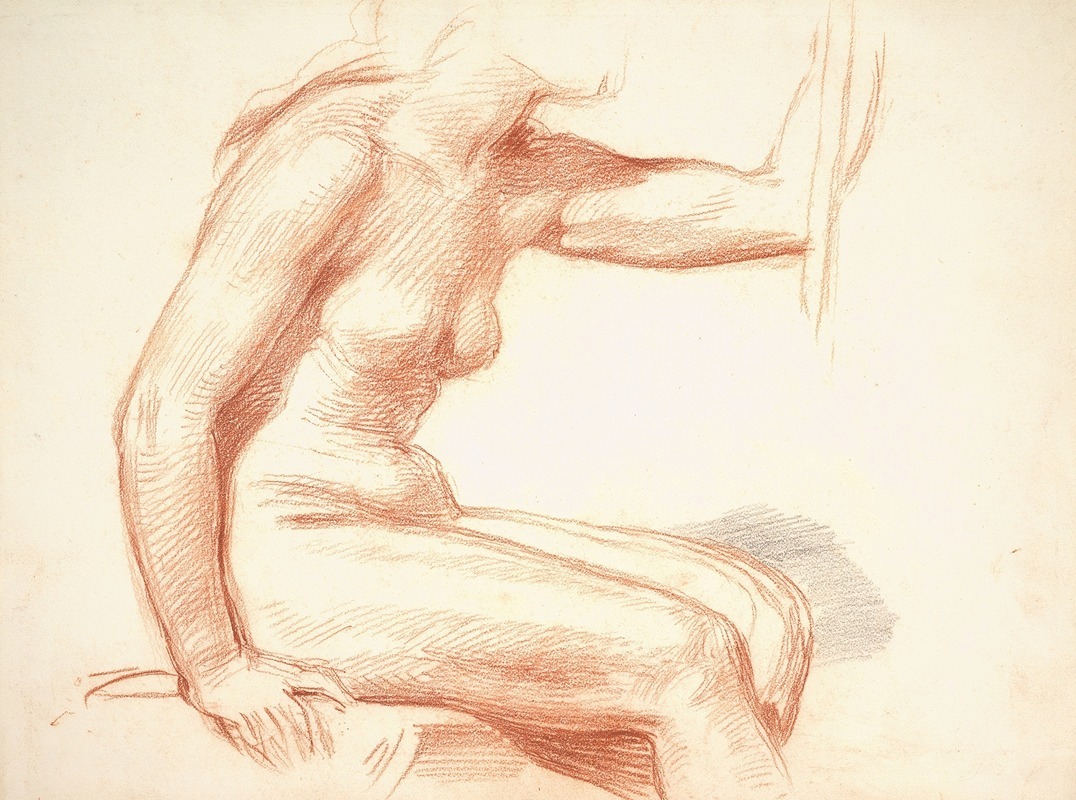Study of a Female Nude, Seated — George Richmond