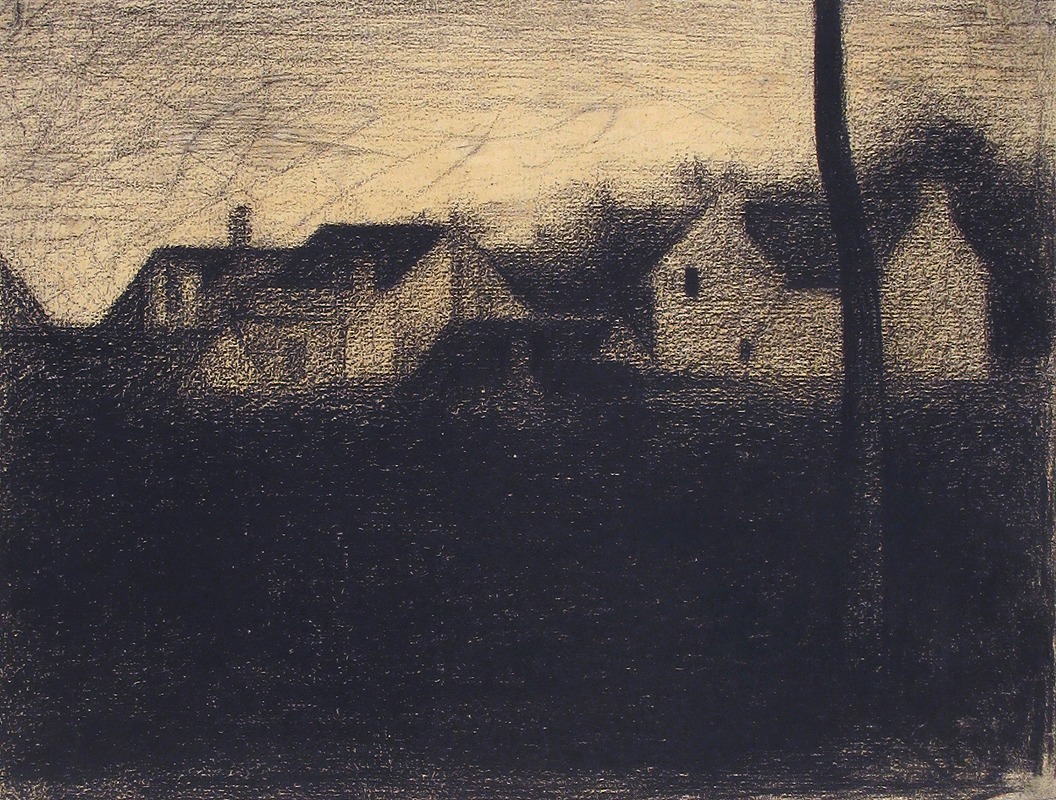 Landscape with Houses by Жорж Сёра — digital art print download