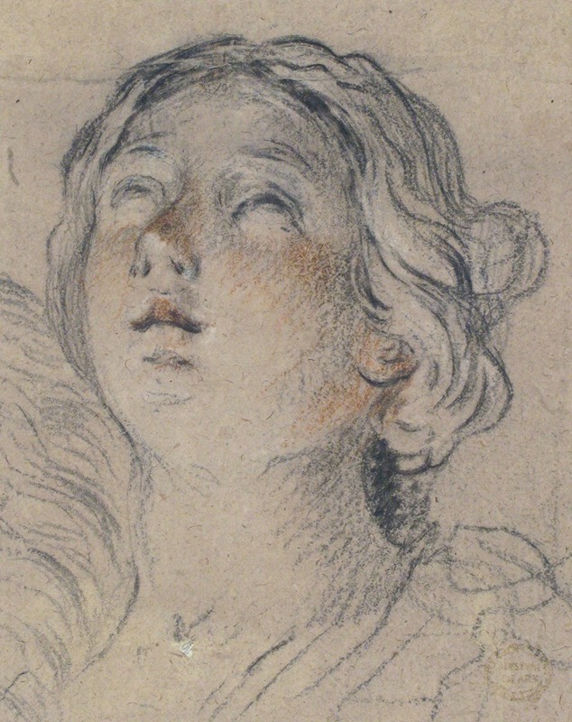 Female Head Upturned by Giovan Gioseffo dal Sole, 1654–1719 — digital art print download