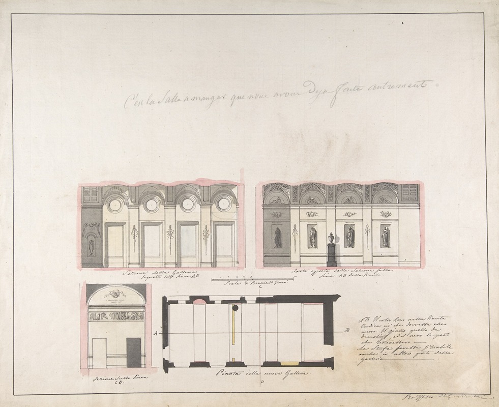 Plan 'della nuova Galleria' by Giovanni Battista Silvestri, 1796–1873 — digital art print download