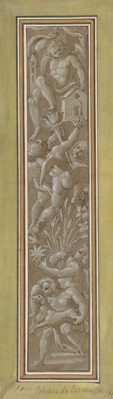 Two Pilaster with White Putti on Tan Ground by Giovanni Mauro della Rovere, 1575–1640 — digital art print download