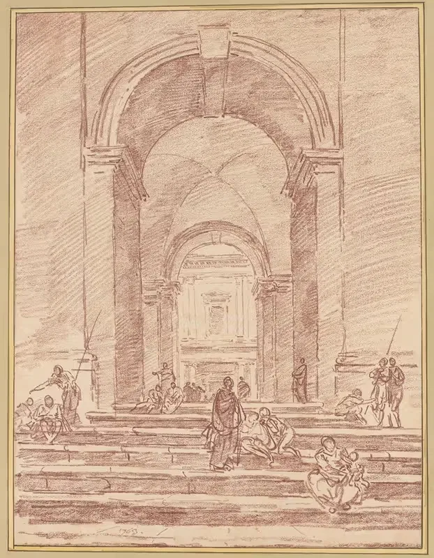 Фигуры в римской аркаде by Юбер Робер, 1763 — digital art print download