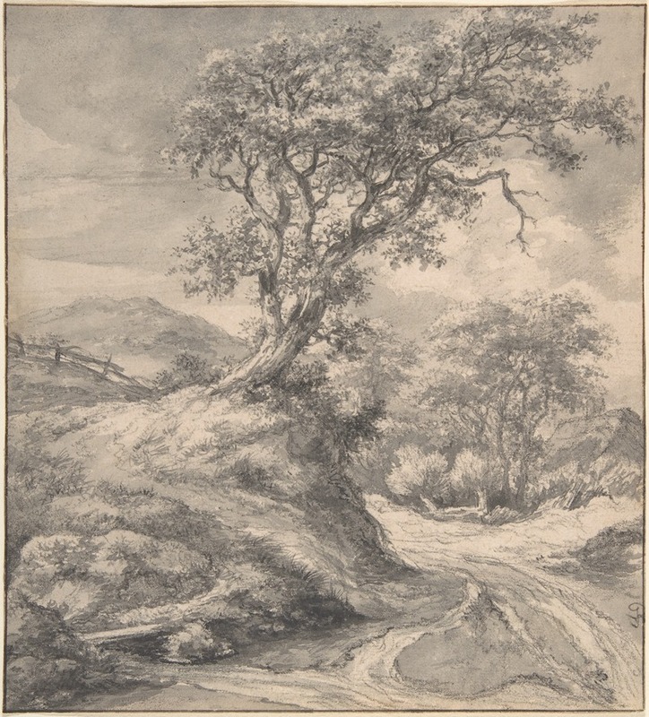 Dune Landscape with Oak Tree by Якоб ван Руйсдал — digital art print download