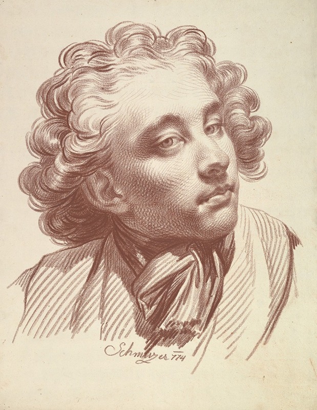 Head of a Young Man Looking Right — Jakob Matthias Schmutzer