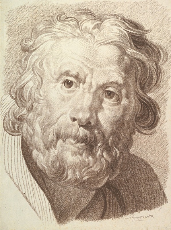 Head of Bearded Old Man by Якоб Маттиас Шмутцер, 1804 — digital art print download