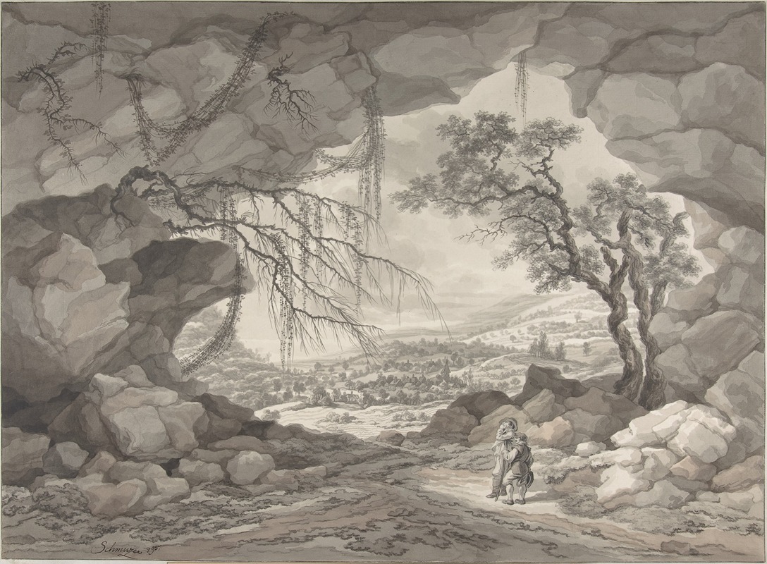 Landscape near Mödling by Jakob Matthias Schmutzer, 1796 — digital art print download