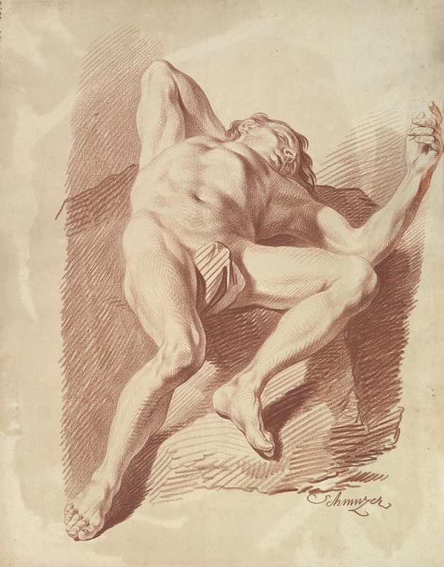 Reclining Male Nude — Якоб Маттиас Шмутцер
