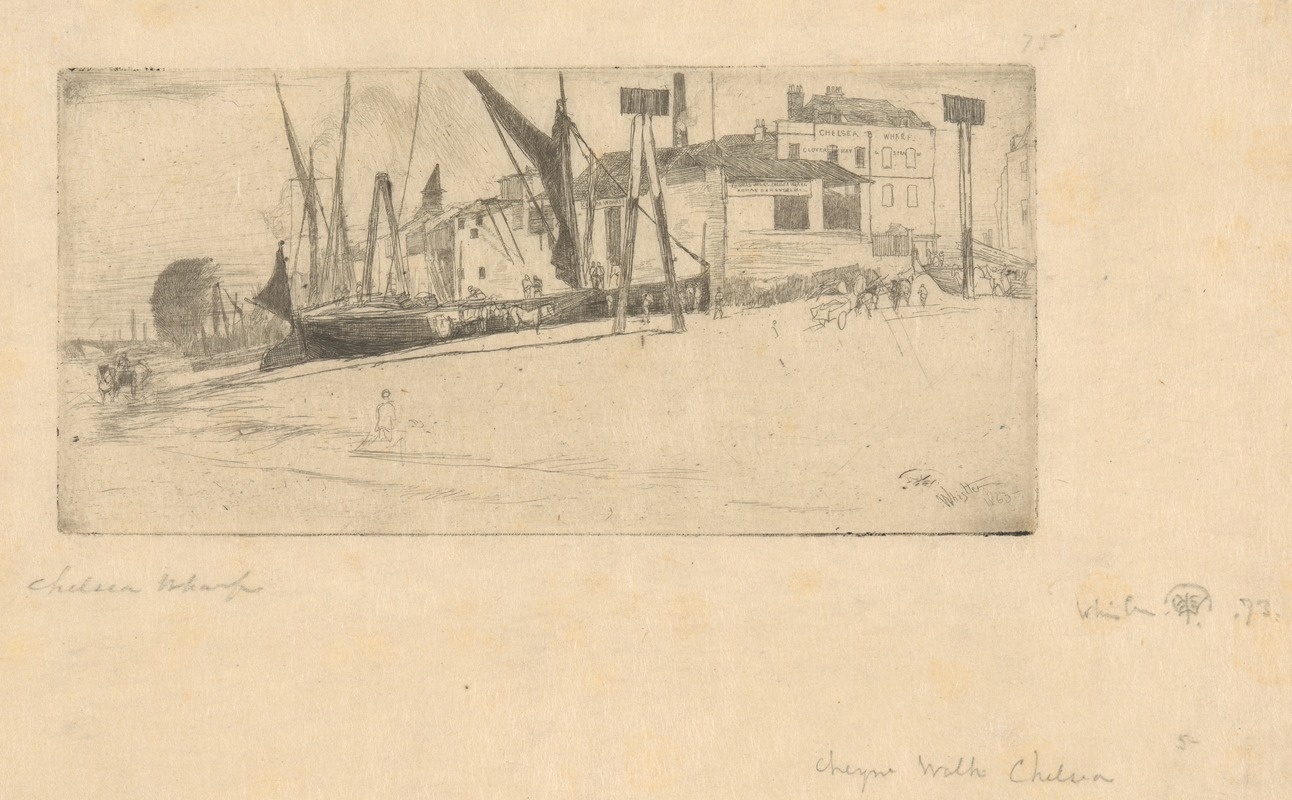 Chelsea Wharf by Джеймс Абботт МаКнилл Уистлер, 1863 — digital art print download