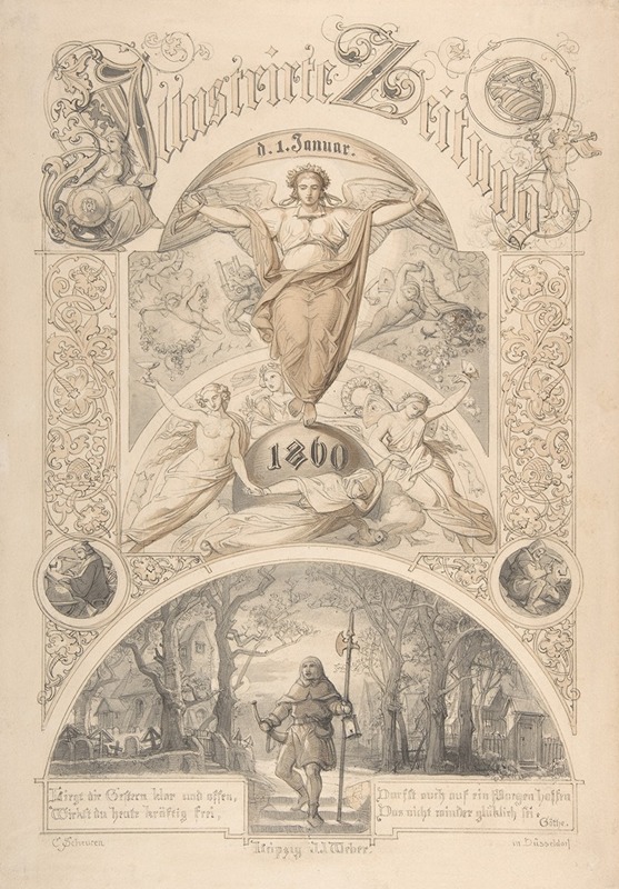 Cover design for the 'Illustrirte Zeitung' — Johann Caspar Nepomuk Scheuren