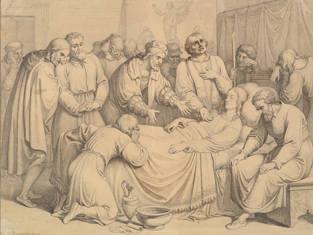 The Death of Raphael by Иоганнес Рипенхаузен — digital art print download