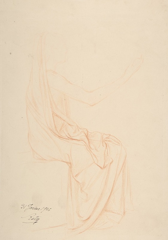 Study of Drapery by Louis-Oscar Roty, 1906 — digital art print download