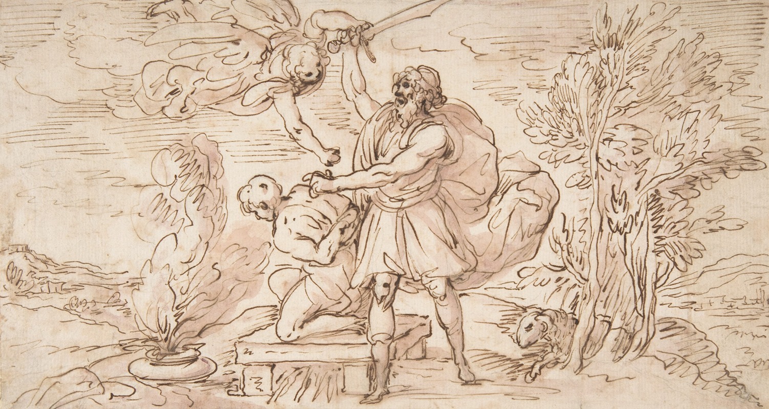 Abraham about to Sacrifice Isaac by Доменико Гаргьюло, 1609-1675 — digital art print download
