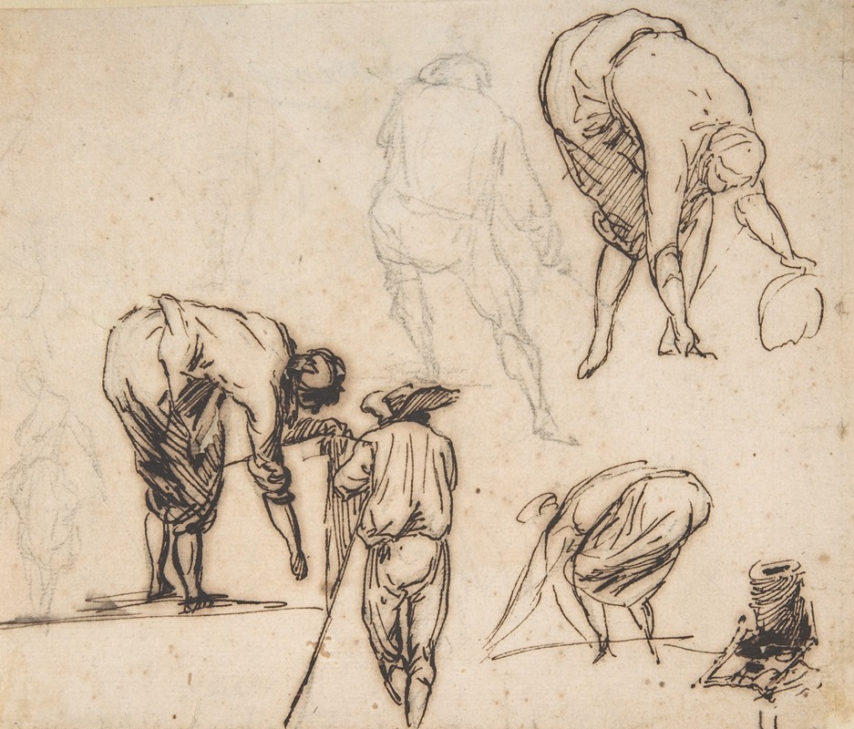 Standing Figure and Figures Bending Over by Доменико Гаргьюло — digital art print download