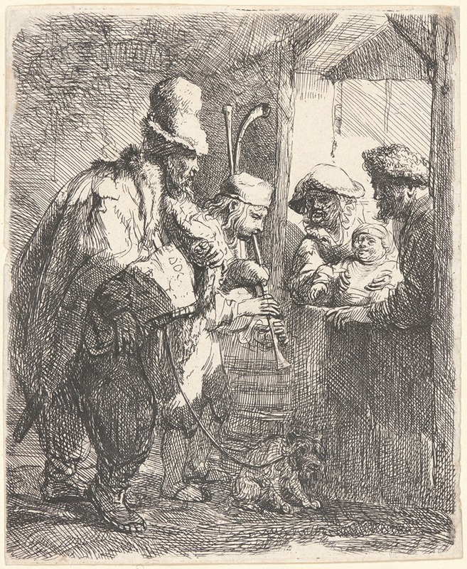 The Strolling Musicians by Rembrandt van Rijn — digital art print download