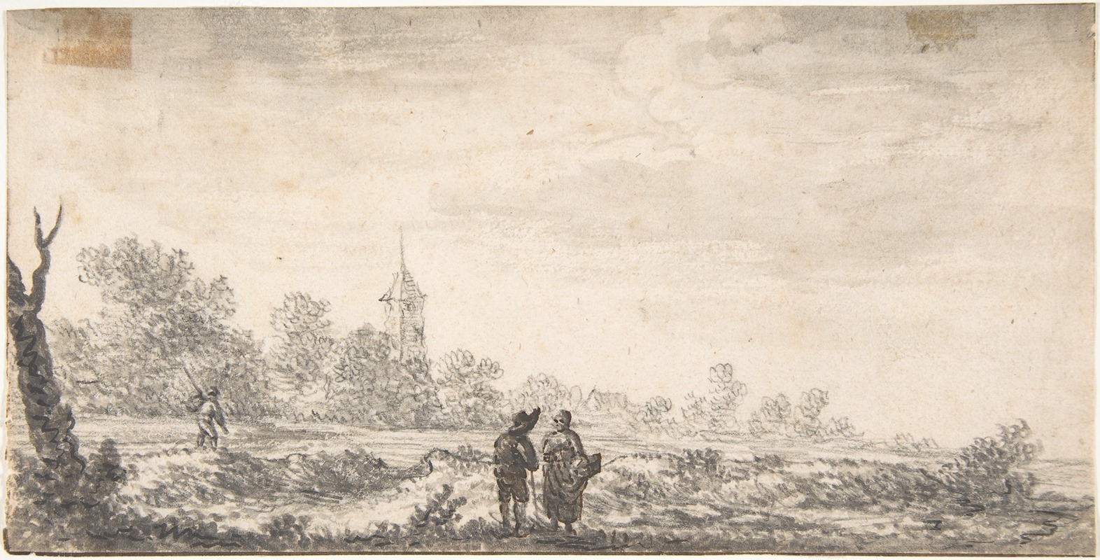 Landscape with Two Figures Conversing by Саломон ван Руйсдал — digital art print download