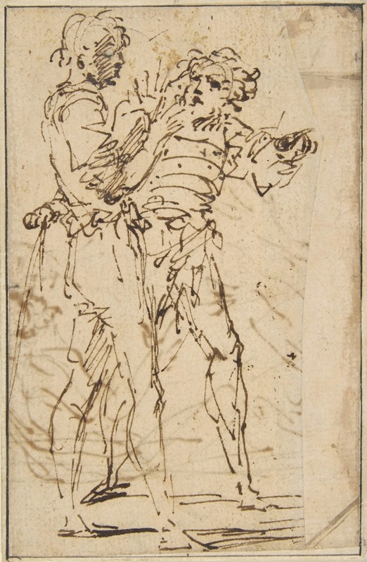 Two Standing Men Gesticulating by Сальватор Роза — digital art print download