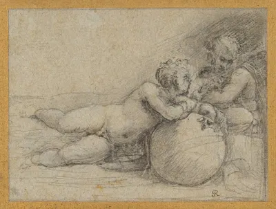 The Christ Child and Saint John the Baptist by Себастьяно дель Пьомбо, 1485–1547 — digital art print download
