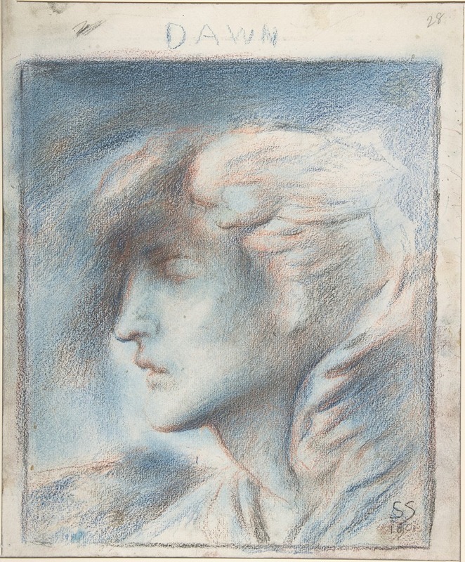 Dawn (Head of Hypnos) by Симон Соломон, 1901 — digital art print download