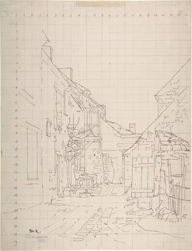 An Alleyway between Houses — Théodore Rousseau